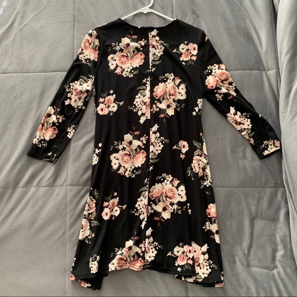 Rue 21 Black Floral Dress M - Picture 4 of 4